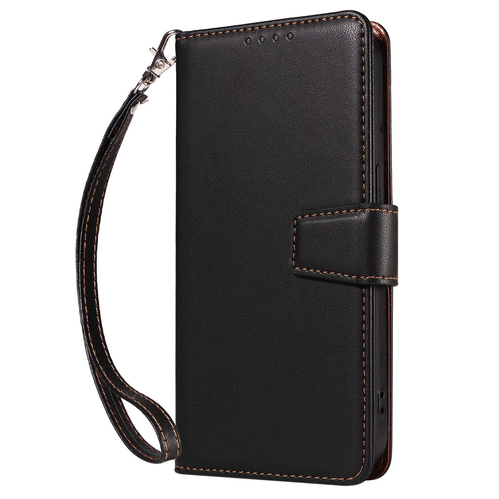 For Samsung Galaxy A16 4G / 5G Case RFID Blocking PU Leather Wallet Flip Phone Cover with Wrist Strap - Black For Samsung Galaxy A16 4G / 5G Case RFID Blocking PU Leather Wallet Flip Phone Cover with Wrist Strap - Black
